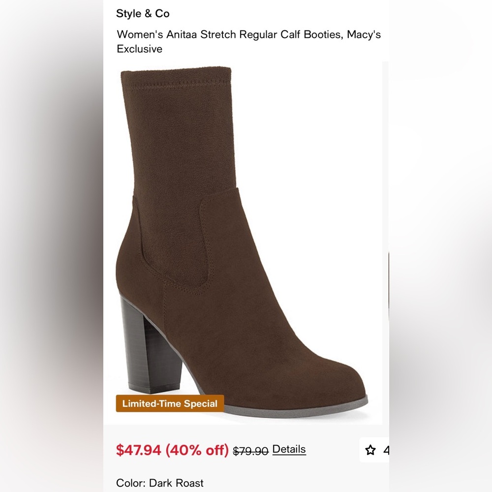 chocolate  brown micro-fabric Women's Boots